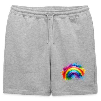 Aquarelle arc-en-ciel Aquarelles colorées - Short de survêtement homme premium - gris chiné - Devant - AI Model Male 178 light (178cm)