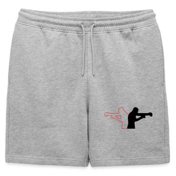 boxe - Short de survêtement homme premium - gris chiné - Devant - AI Model Male 178 light (178cm)