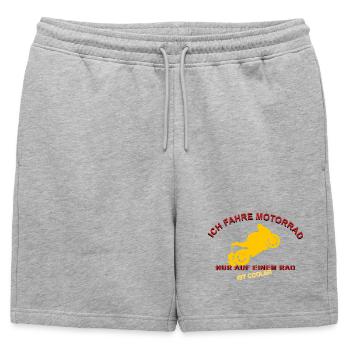 Wheelie motorcycle design for real enthusiasts - Mens' Premium Organic Sweatshorts - heather grey - Front - AI Model Male 178 light (178cm)