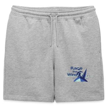 Course contre le vent – Diction du capitaine de régate de voile - Short de survêtement homme premium - gris chiné - Devant - AI Model Male 178 light (178cm)