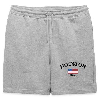 Houston, États-Unis - Short de survêtement homme premium - gris chiné - Devant - AI Model Male 178 light (178cm)