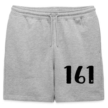 Antifaschistische Aktion - Männer Premium Organic Sweatshorts - Grau meliert - Vorne - AI Model Male 178 light (178cm)