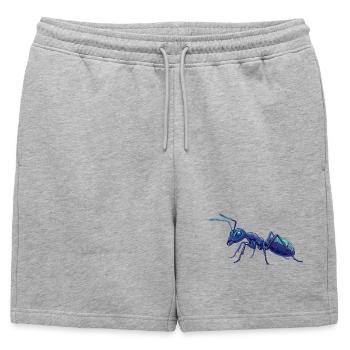 Détails de fourmis bleues Macro graphiques vectoriels Fourmis - Short de survêtement homme premium - gris chiné - Devant - AI Model Male 178 light (178cm)