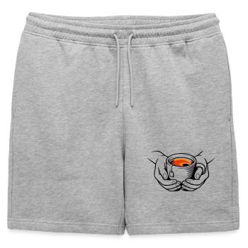 Coupe - Short de survêtement homme premium - gris chiné - Devant - AI Model Male 178 light (178cm)