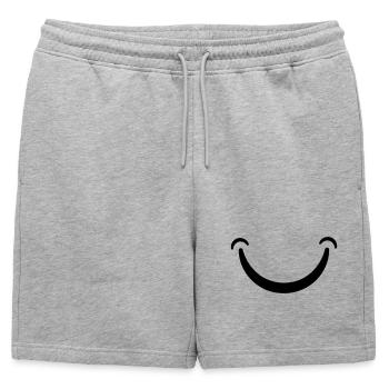 Sourire - Short de survêtement homme premium - gris chiné - Devant - AI Model Male 178 light (178cm)