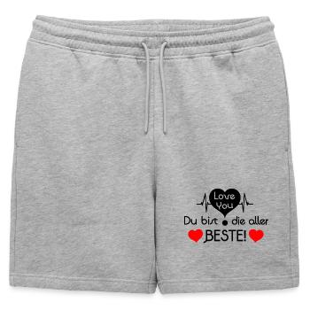 Je t’aime, tu es le meilleur ! - Noir Rouge - Short de survêtement homme premium - gris chiné - Devant - AI Model Male 178 light (178cm)