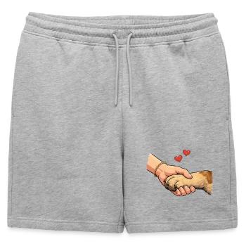 Paw Dog Love Dogs - Short de survêtement homme premium - gris chiné - Devant - AI Model Male 178 light (178cm)