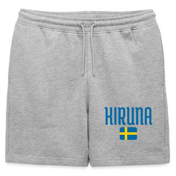 Kiruna avec le drapeau suédois - Short de survêtement homme premium - gris chiné - Devant - AI Model Male 178 light (178cm)