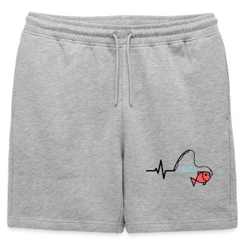 Pulse Fishing Rod Fish Colored - Mens' Premium Organic Sweatshorts - heather grey - Front - AI Model Male 178 light (178cm)