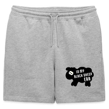 À mon époque de Black Sheep – Diction minimaliste - Short de survêtement homme premium - gris chiné - Devant - AI Model Male 178 light (178cm)