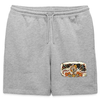 Fusées pyro du réveillon du Nouvel An - Short de survêtement homme premium - gris chiné - Devant - AI Model Male 178 light (178cm)