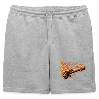 Guitare 🔥 rock - Short de survêtement homme premium - gris chiné - Devant - AI Model Male 178 light (178cm)
