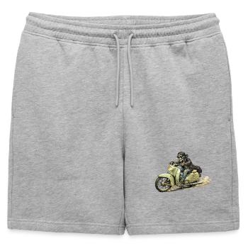 Schwalbe - Oldschool Biker IFA DDR - Short de survêtement homme premium - gris chiné - Devant - AI Model Male 178 light (178cm)