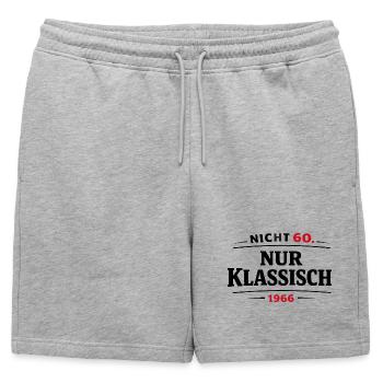 60e anniversaire né en 1966 - Short de survêtement homme premium - gris chiné - Devant - AI Model Male 178 light (178cm)