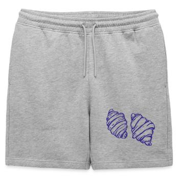 Duo Croissant in Indigo - Mens' Premium Organic Sweatshorts - heather grey - Front - AI Model Male 178 light (178cm)