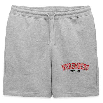 Nuremberg fondée en 1976 - Short de survêtement homme premium - gris chiné - Devant - AI Model Male 178 light (178cm)