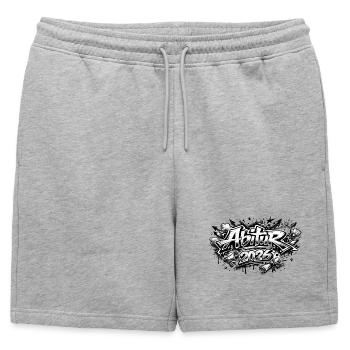 Graffiti 2026 Spray Art - Short de survêtement homme premium - gris chiné - Devant - AI Model Male 178 light (178cm)