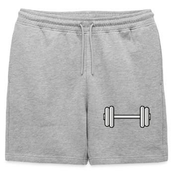 Icône des haltères - Short de survêtement homme premium - gris chiné - Devant - AI Model Male 178 light (178cm)