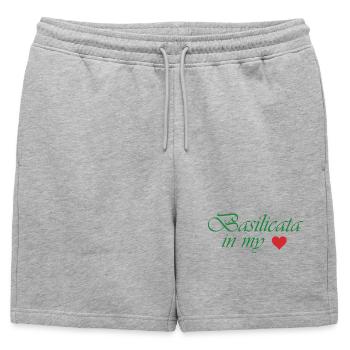 Basilicate dans mon cœur - Short de survêtement homme premium - gris chiné - Devant - AI Model Male 178 light (178cm)