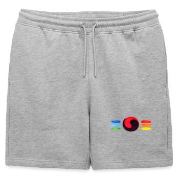 Colorful Yin Yang Brush Art – Balance & Harmony Sy - Short de survêtement homme premium - gris chiné - Devant - AI Model Male 178 light (178cm)