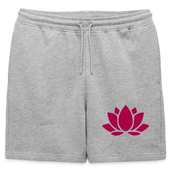 Fleur de lotus, fleur de lotus, fleur de lotus, cadeau de fleur rouge - Short de survêtement homme premium - gris chiné - Devant - AI Model Male 178 light (178cm)