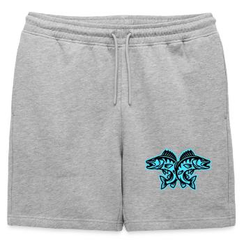 Brochet - Short de survêtement homme premium - gris chiné - Devant - AI Model Male 178 light (178cm)