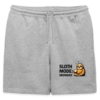 Mode paresse lundi - Short de survêtement homme premium - gris chiné - Devant - AI Model Male 178 light (178cm)