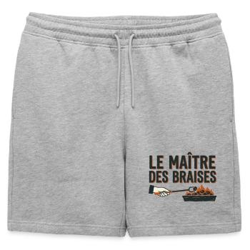 Le Maître des Braises BBQ Pitmaster - Short de survêtement homme premium - gris chiné - Devant - AI Model Male 178 light (178cm)