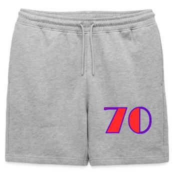 70. 70 ANS. 70e ANNIVERSAIRE. ANNIVERSAIRE 70 ANS. - Short de survêtement homme premium - gris chiné - Devant - AI Model Male 178 light (178cm)