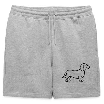 Courbe de niveau teckel - Short de survêtement homme premium - gris chiné - Devant - AI Model Male 178 light (178cm)