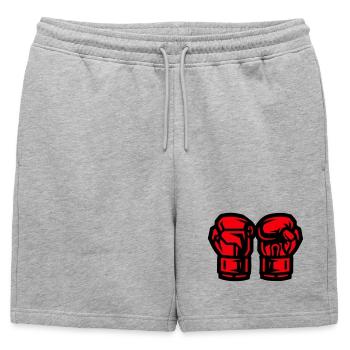 Symbole des gants de boxe Boxe - Short de survêtement homme premium - gris chiné - Devant - AI Model Male 178 light (178cm)