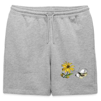 Papillon et Tournesol - Short de survêtement homme premium - gris chiné - Devant - AI Model Male 178 light (178cm)
