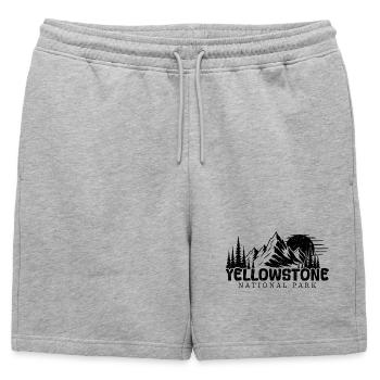Parc national de Yellowstone : Adore la randonnée - Short de survêtement homme premium - gris chiné - Devant - AI Model Male 178 light (178cm)