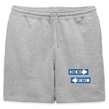 One Way vs My Way Sign Duo - Mens' Premium Organic Sweatshorts - heather grey - Front - AI Model Male 178 light (178cm)