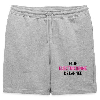 Élue Électricienne de l'Année : La Reine des Watts - Short de survêtement homme premium - gris chiné - Devant - AI Model Male 178 light (178cm)