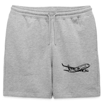 Avion - Short de survêtement homme premium - gris chiné - Devant - AI Model Male 178 light (178cm)