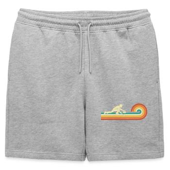 Retro Curler Sliding Curling Winter Sport - Mens' Premium Organic Sweatshorts - heather grey - Front - AI Model Male 178 light (178cm)