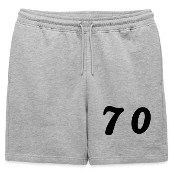 70. 70 ANS. 70e ANNIVERSAIRE. ANNIVERSAIRE 70 ANS. - Short de survêtement homme premium - gris chiné - Devant - AI Model Male 178 light (178cm)