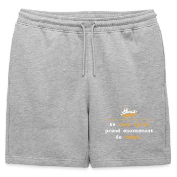 Ne rien faire prend énormément de temps - Short de survêtement homme premium - gris chiné - Devant - AI Model Male 178 light (178cm)