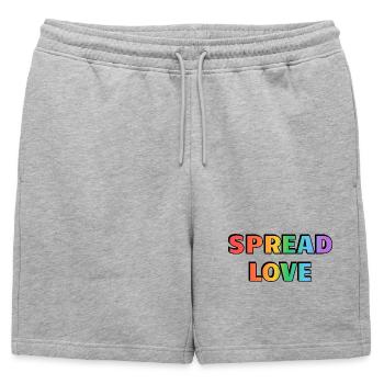 Typographie arc-en-ciel Spread Love - Short de survêtement homme premium - gris chiné - Devant - AI Model Male 178 light (178cm)