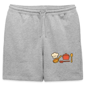Chef with passion – cuisine love enjoyment - Mens' Premium Organic Sweatshorts - heather grey - Front - AI Model Male 178 light (178cm)