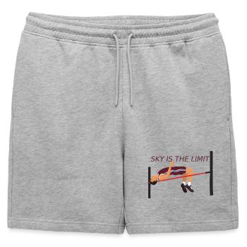 Saut en hauteur - Le ciel est la limite - Short de survêtement homme premium - gris chiné - Devant - AI Model Male 178 light (178cm)