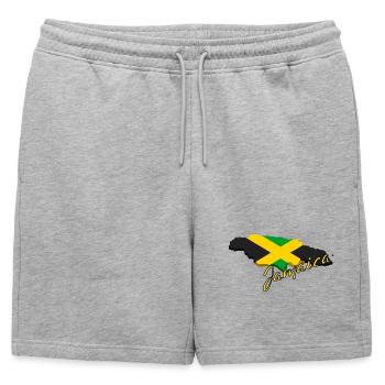 Carte avec le drapeau de la Jamaïque, j’adore la Jamaïque - Short de survêtement homme premium - gris chiné - Devant - AI Model Male 178 light (178cm)