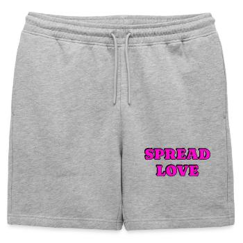 Spread Love Bold Typography - Mens' Premium Organic Sweatshorts - heather grey - Front - AI Model Male 178 light (178cm)