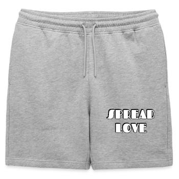 Diffusez l’amour du design typographique audacieux - Short de survêtement homme premium - gris chiné - Devant - AI Model Male 178 light (178cm)