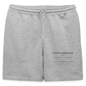 T-shirt Gestionnaire de Paie – Définition | Cadeau - Short de survêtement homme premium - gris chiné - Devant - AI Model Male 178 light (178cm)