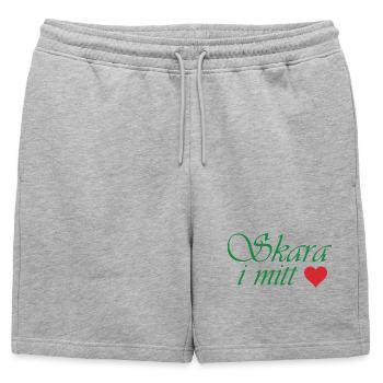 Foule dans mon cœur - Short de survêtement homme premium - gris chiné - Devant - AI Model Male 178 light (178cm)