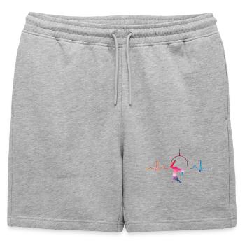 Anneau aérien Rythme de cœur Lyra Anneau aérien - Short de survêtement homme premium - gris chiné - Devant - AI Model Male 178 light (178cm)