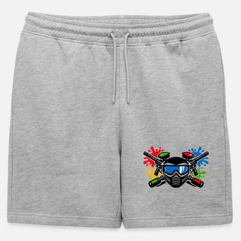 Graffiti-Helm mit Farbspritzer - Männer Premium Organic Sweatshorts - Grau meliert