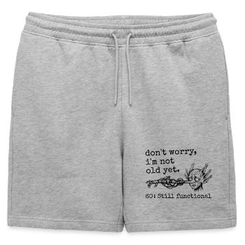 60th Birthday - 60th Birthday Humor Gift - Mens' Premium Organic Sweatshorts - heather grey - Front - AI Model Male 178 light (178cm)